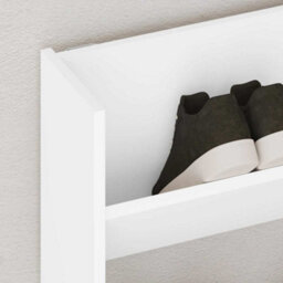 Berkfield Modern Wall Shoe Cabinet White 80X18X90 Cm Engineered Wood - thumbnail 3