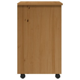 Vidaxl Rolling Cabinet With Drawers Moss Honey Brown Solid Wood Pine - thumbnail 5