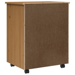 Vidaxl Rolling Cabinet With Drawers Moss Honey Brown Solid Wood Pine - thumbnail 6