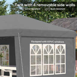 3 X 6M Heavy Duty Gazebo Marquee Party Tent With Storage Bag Grey - thumbnail 5