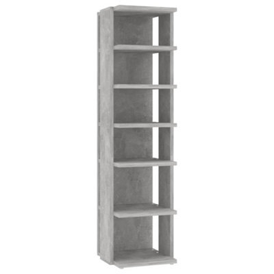 Berkfield Elegant Shoe Cabinet Concrete Grey 27.5X27X102 Cm Engineered Wood - image 1