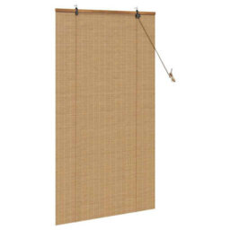 Walplus Window Blinds & Shades With Curtains Manual Light Brown Bamboo - thumbnail 4