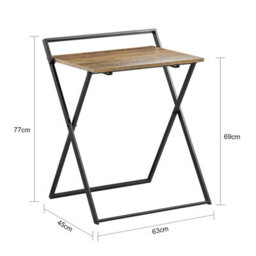 Sobuy Fwt88-F, Foldable Desk Computer Desk Workstation Writing Desk Teenagers Desk,brown,w63.5Xd40Xh78.5 - thumbnail 3