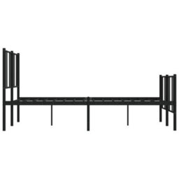 Berkfield Metal Bed Frame With Headboard And Footboard Black 135X190 Cm 4Ft6 Double - thumbnail 7