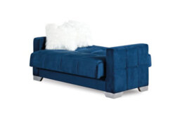 Mihomeuk Montreal Royal Blue Velvet 2 Seater Sofa Bed - thumbnail 4