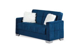 Mihomeuk Montreal Royal Blue Velvet 2 Seater Sofa Bed - thumbnail 2