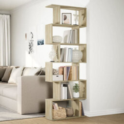 Vidaxl Room Divider Bookcase 6-Tier Sonoma Oak 70X24X193 Cm Engineered Wood - thumbnail 4