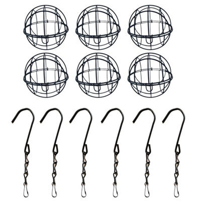 6Pcs Fat Ball Bird Feeder Hanging Metal Fat Ball Bird Holder Set With Hooks - image 1