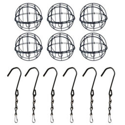 6Pcs Fat Ball Bird Feeder Hanging Metal Fat Ball Bird Holder Set With Hooks - thumbnail 1