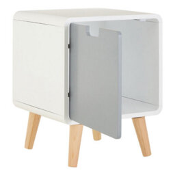 Orsina Versatile 1 Door Cabinet, Lightweight Bedside Cabinet, White Finish Bedroom Cabinet, Sleek Slim Cabinet - thumbnail 5
