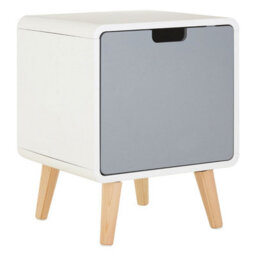 Orsina Versatile 1 Door Cabinet, Lightweight Bedside Cabinet, White Finish Bedroom Cabinet, Sleek Slim Cabinet - thumbnail 2