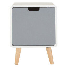 Orsina Versatile 1 Door Cabinet, Lightweight Bedside Cabinet, White Finish Bedroom Cabinet, Sleek Slim Cabinet - thumbnail 1