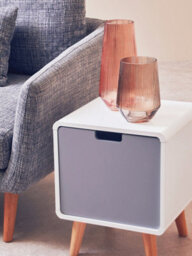 Orsina Versatile 1 Door Cabinet, Lightweight Bedside Cabinet, White Finish Bedroom Cabinet, Sleek Slim Cabinet - thumbnail 9