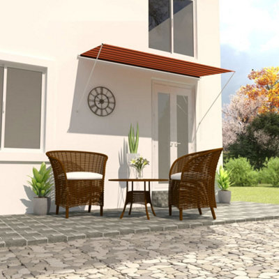 Berkfield Retractable Awning 300X150 Cm Orange And Brown - image 1
