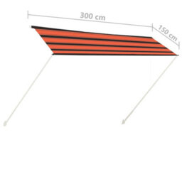 Berkfield Retractable Awning 300X150 Cm Orange And Brown - thumbnail 7