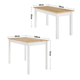 Living And Home Dining Table And Chairs Set Of 3 Wood Dining Table And Benches Dining Set - thumbnail 6