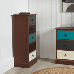 Pacific Lifestyle Blue Multicoloured Wood 5 Drawer Unit - thumbnail 2