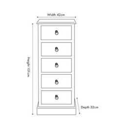 Pacific Lifestyle Blue Multicoloured Wood 5 Drawer Unit - thumbnail 4