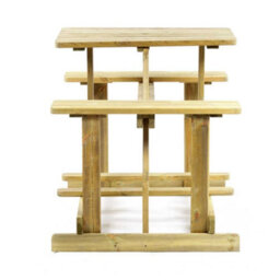 Leisurebench Guernsey 4 Seat Easy Access Walk-In Bar Height Picnic Table - Green Pine - thumbnail 2