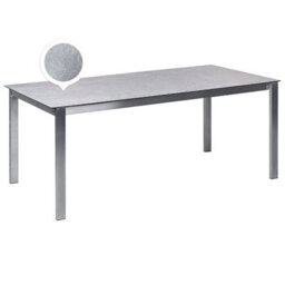Beliani Garden Dining Table Cosoleto 180 Cm 90 Cm Glass Grey