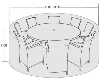 Signature Weave 8-10 Seater Dining Table Chairs Furniture Set Cover 300 X 95 Cm - image 1