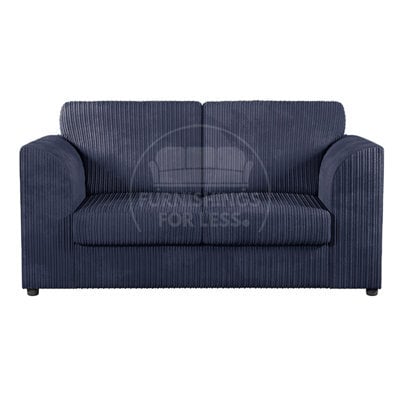 Furnishings For Less UK Luxor Jumbo Cord Fabric 2 Seater Sofa - Fullback Navy Blue - image 1