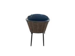 Sh&g Bolingbroke 4 Seat Garden Furniture Set - 4 Piece Square Table & Chairs - Aluminium & Brown Rattan With Grey Cushions - thumbnail 4