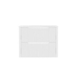 Royal Bathrooms Avenza 600mm Matt White Wall Hung Bathroom  Vanity Unit 2 Drawer Carrara White Undrilled Worktop & No Basin - thumbnail 6