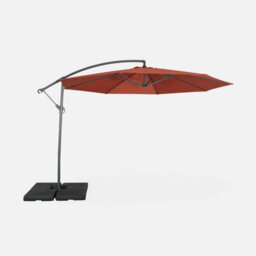 Sweeek - Offset Round Parasol 350Cm Hardelot Terracotta 350X350X250 Cm - thumbnail 2