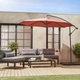 Sweeek - Offset Round Parasol 350Cm Hardelot Terracotta 350X350X250 Cm - thumbnail 6