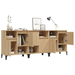 Berkfield Sideboards 3 Pcs Sonoma Oak 60X35X70 Cm Engineered Wood - thumbnail 4