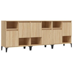Berkfield Sideboards 3 Pcs Sonoma Oak 60X35X70 Cm Engineered Wood - thumbnail 2