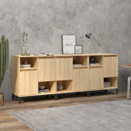 Berkfield Sideboards 3 Pcs Sonoma Oak 60X35X70 Cm Engineered Wood - thumbnail 1