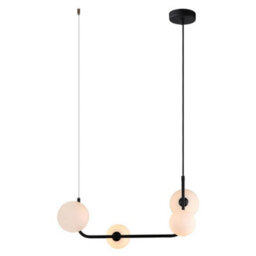 Luminosa Lighting Luminosa Modern Hanging Pendant Black 4 Light With White Shade, G9 Dimmable