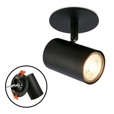 Briloner Gu10 Recessed Spotlight Black Max 9W Adjustable Ceiling Light Fixture 68mm - image 1