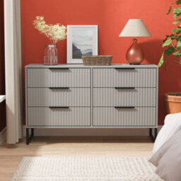 Ancona Matt Dusk Grey No Effect 6 Drawer Chest (H)678mm (W)1130mm (D)395mm - thumbnail 1