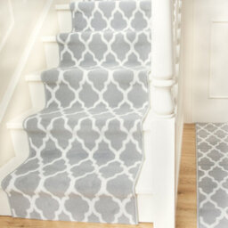 Loomed Grey Trellis Cut To Measure Stair Carpet Runner 70Cm Wide - 32Ft