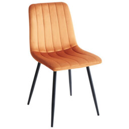 Beliani Set Of 4 Dining Chairs Kalispell Velvet Orange - thumbnail 4