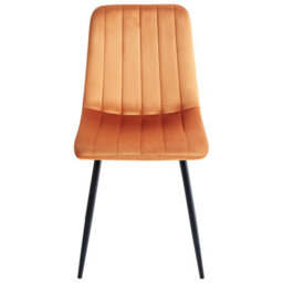 Beliani Set Of 4 Dining Chairs Kalispell Velvet Orange - thumbnail 5