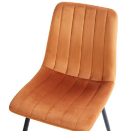 Beliani Set Of 4 Dining Chairs Kalispell Velvet Orange - thumbnail 7