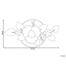 Wyld And Coco Aurora Gold Leaf Wall Ornament Handmade Iron Floral Modern Decor, Large 117 X 56 Cm - thumbnail 4
