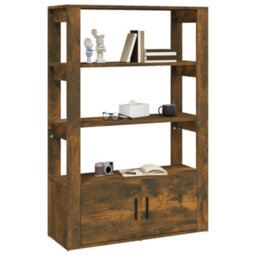 Berkfield Sideboard Smoked Oak 80X30X119.5 Cm Engineered Wood - thumbnail 4