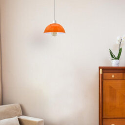2Pack Orange Ceiling Light Shade, Vintage Metal 21Cm Dome Lamp Shades Easy Fit Ceiling Pendant Lightshade For Living Rooms - thumbnail 4