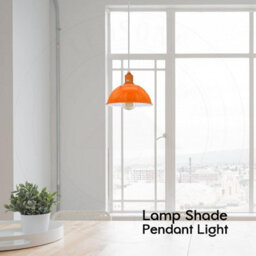 2Pack Orange Ceiling Light Shade, Vintage Metal 21Cm Dome Lamp Shades Easy Fit Ceiling Pendant Lightshade For Living Rooms - thumbnail 3