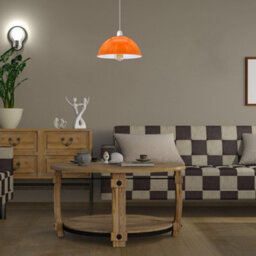 2Pack Orange Ceiling Light Shade, Vintage Metal 21Cm Dome Lamp Shades Easy Fit Ceiling Pendant Lightshade For Living Rooms - thumbnail 5