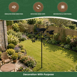 Garden Market Place Weathervane - Cat & Mouse Steel Weathervane With Ground Spike And Wall Fixing. - thumbnail 3
