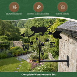 Garden Market Place Weathervane - Cat & Mouse Steel Weathervane With Ground Spike And Wall Fixing. - thumbnail 7