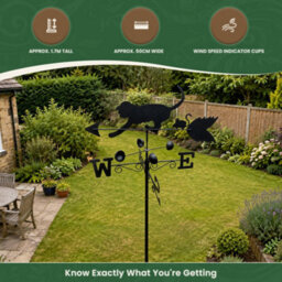 Garden Market Place Weathervane - Cat & Mouse Steel Weathervane With Ground Spike And Wall Fixing. - thumbnail 6