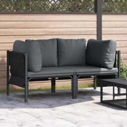 Berkfield Outdoor Furniture With Cushion 2 Pcs Anthracite Steel