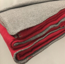 Just So Home Cotton Rich Reversible Blanket (Red/grey Double)